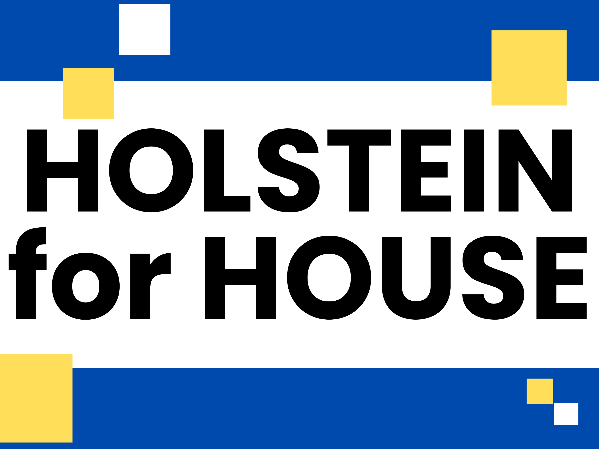 Holstein for House. Your neighbor. Your voice. South Carolina State House District 30